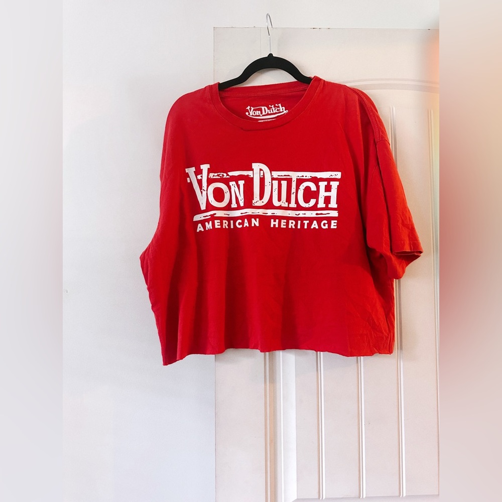 Von Dutch Red T-Shirt with White Logo